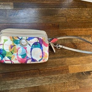 COACH multicolor small wristlet!